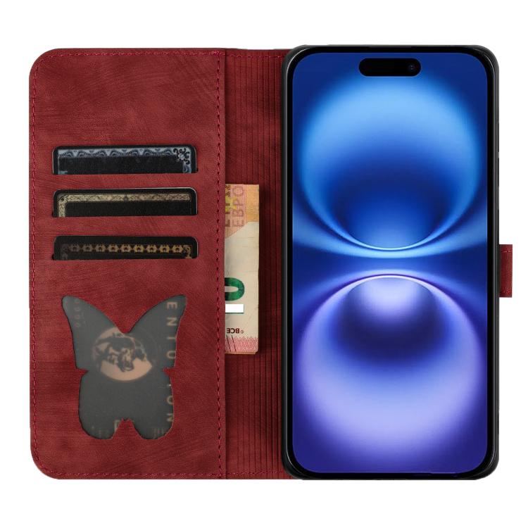 For iPhone 17 Pro Max Butterfly Cat Embossing Flip Leather Phone Case