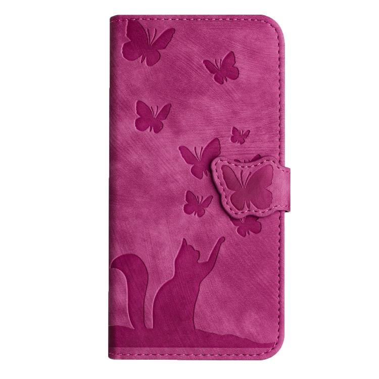 For iPhone 17 Pro Max Butterfly Cat Embossing Flip Leather Phone Case