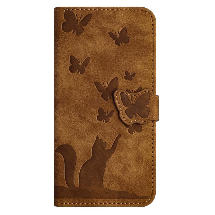 For iPhone 17 Pro Max Butterfly Cat Embossing Flip Leather Phone Case