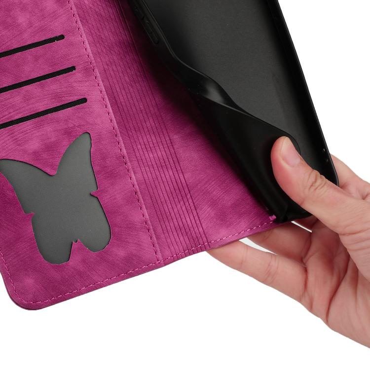 For iPhone 17 Pro Butterfly Cat Embossing Flip Leather Phone Case