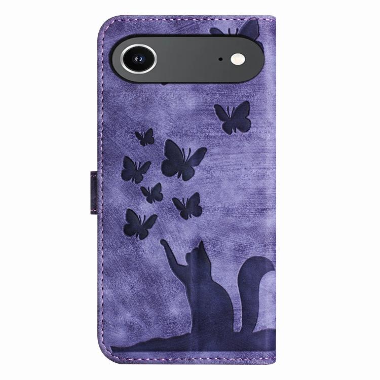 For iPhone Air Butterfly Cat Embossing Flip Leather Phone Case
