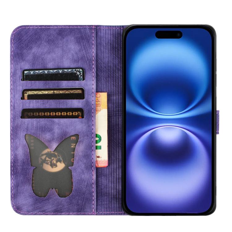 For iPhone Air Butterfly Cat Embossing Flip Leather Phone Case