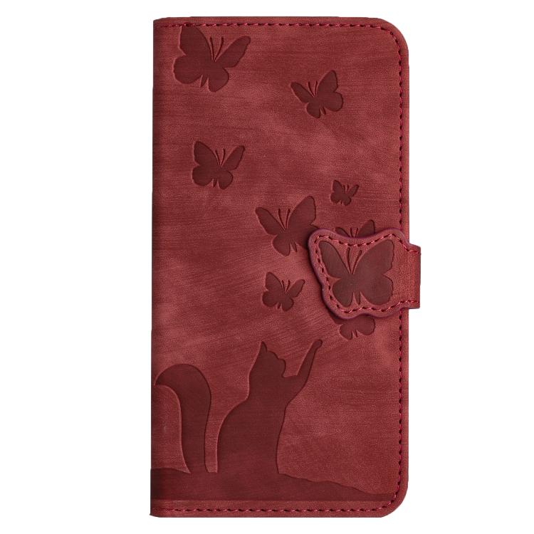 For iPhone Air Butterfly Cat Embossing Flip Leather Phone Case