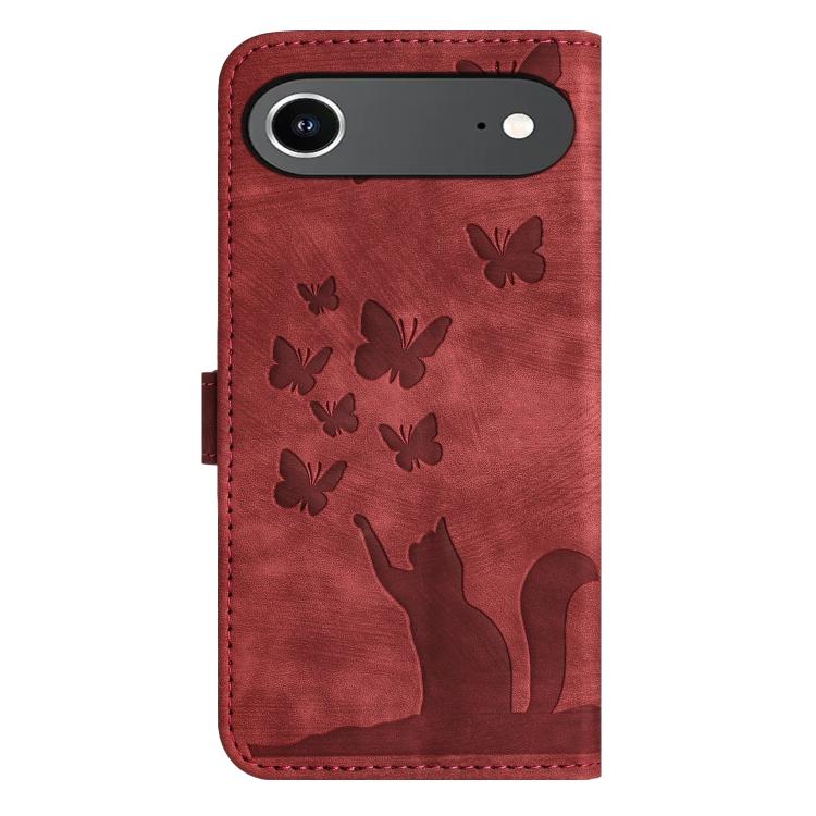 For iPhone Air Butterfly Cat Embossing Flip Leather Phone Case