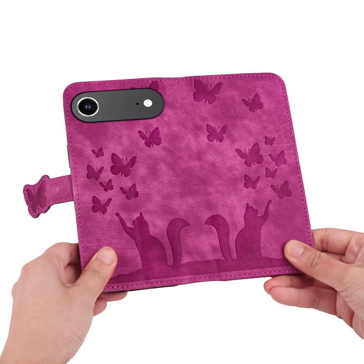 For iPhone Air Butterfly Cat Embossing Flip Leather Phone Case