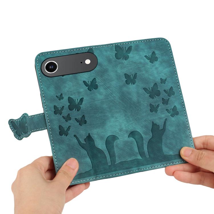 For iPhone Air Butterfly Cat Embossing Flip Leather Phone Case