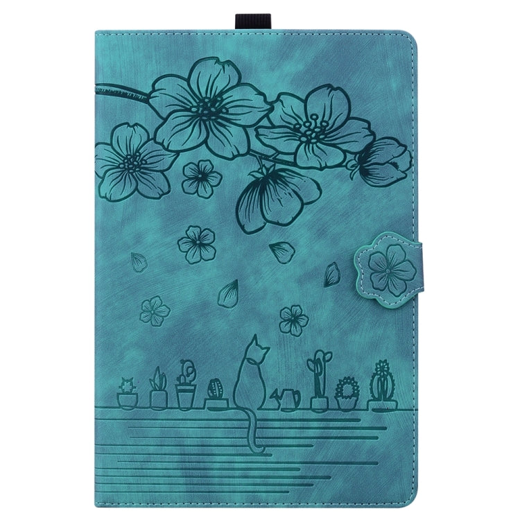 For iPad Pro 11 2025 / 2024 Cartoon Sakura Cat Embossed Smart Leather Tablet Case