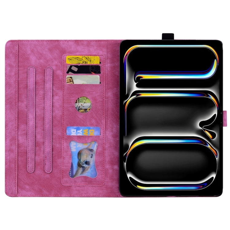 For iPad Pro 11 2025 / 2024 Cartoon Sakura Cat Embossed Smart Leather Tablet Case