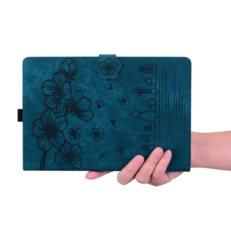 For iPad Pro 13 2025 / 2024 Cartoon Sakura Cat Embossed Smart Leather Tablet Case