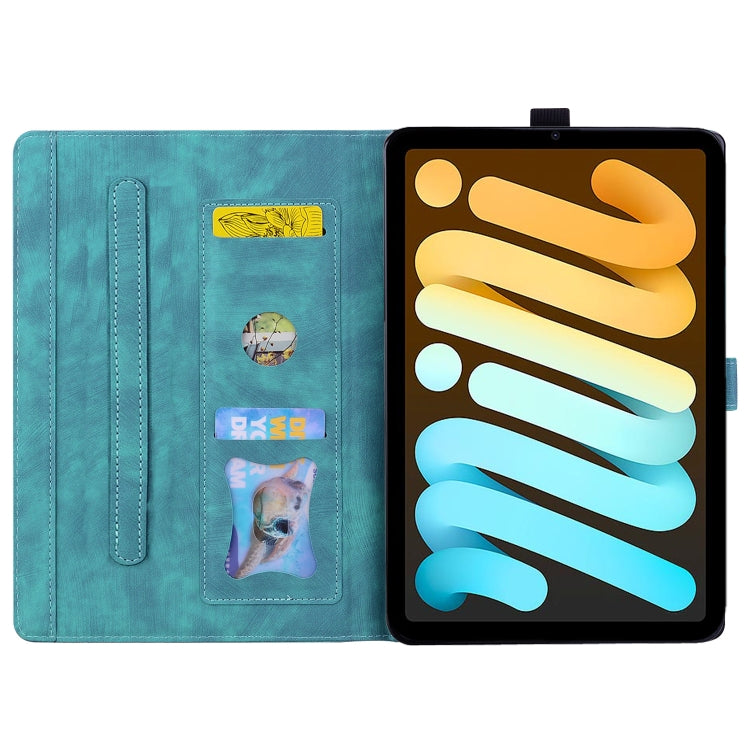 For iPad mini 6 / mini 2024 Cartoon Sakura Cat Embossed Smart Leather Tablet Case