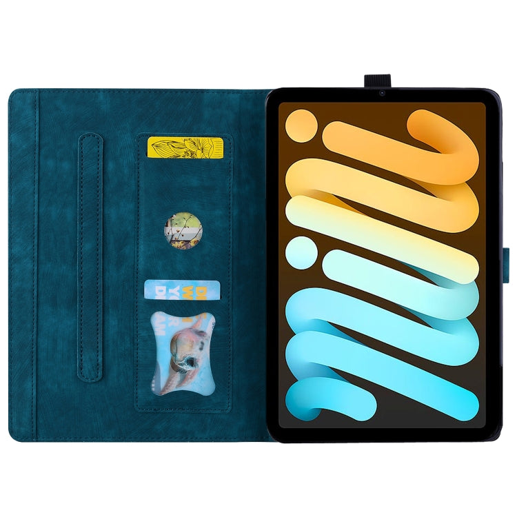 For iPad mini 6 / mini 2024 Cartoon Sakura Cat Embossed Smart Leather Tablet Case