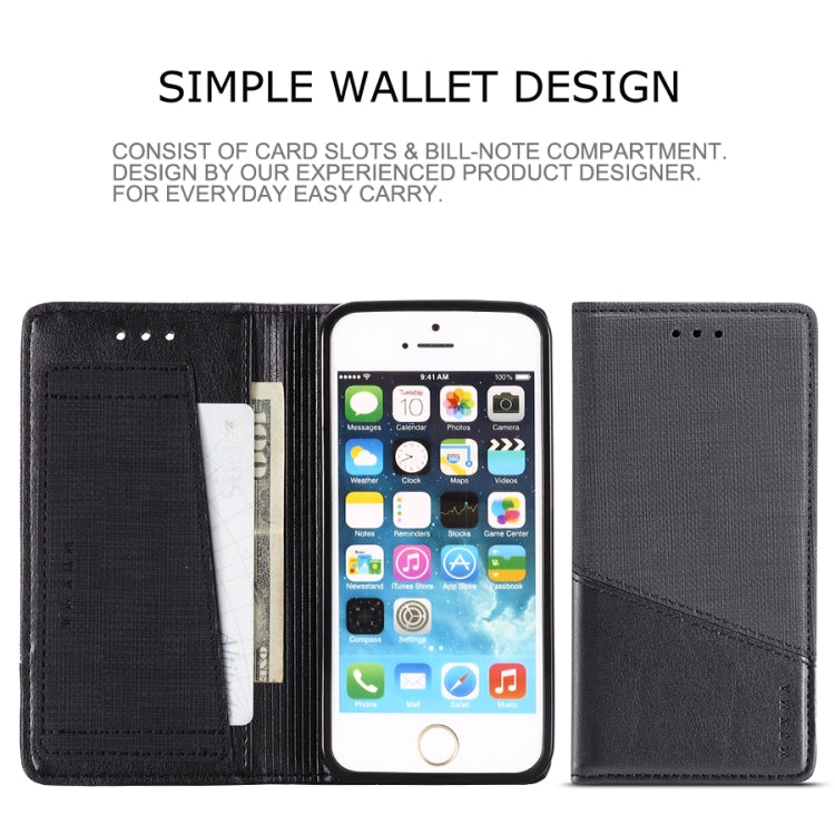For iPhone 5 MUXMA MX109 Horizontal Flip Leather Case with Holder & Card Slot & Wallet