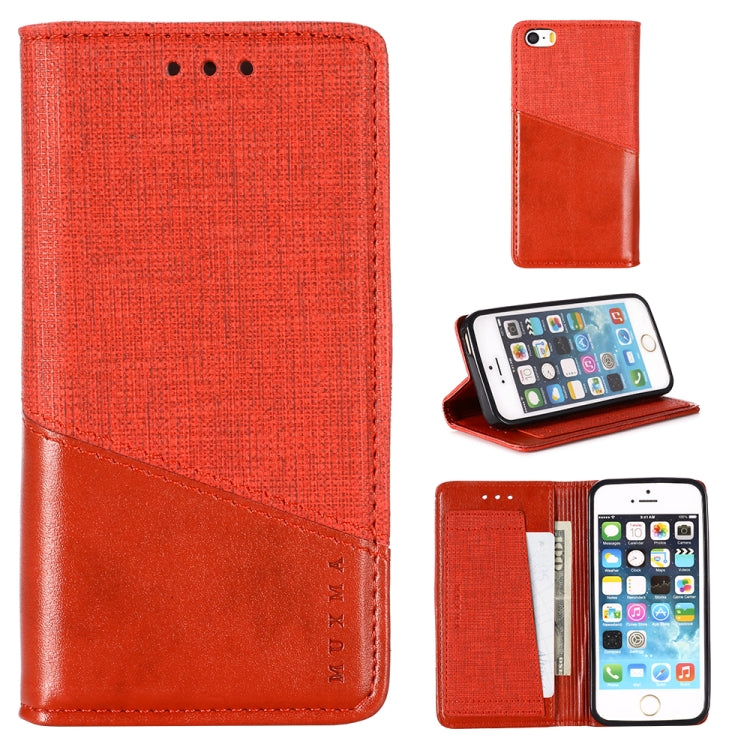 For iPhone 5 MUXMA MX109 Horizontal Flip Leather Case with Holder & Card Slot & Wallet
