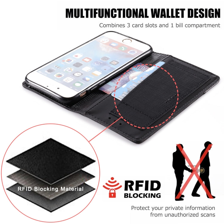 For iPhone 6 MUXMA MX109 Horizontal Flip Leather Case with Holder & Card Slot & Wallet