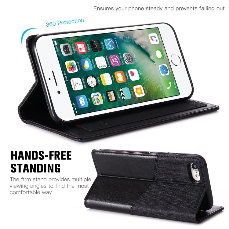 For iPhone 8 / 7 MUXMA MX109 Horizontal Flip Leather Case with Holder & Card Slot & Wallet