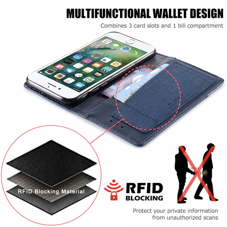 For iPhone 8 / 7 MUXMA MX109 Horizontal Flip Leather Case with Holder & Card Slot & Wallet