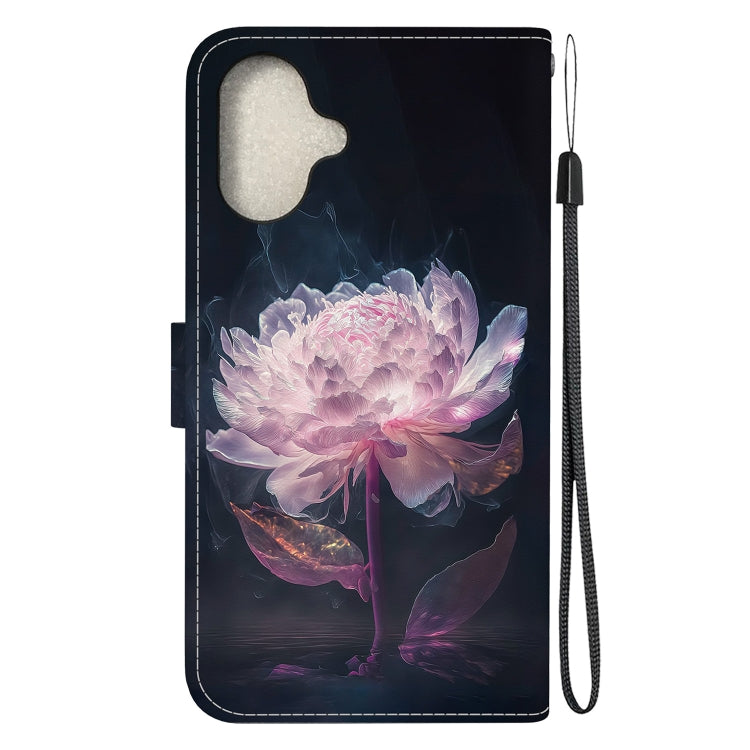 For iPhone 16 Crystal Texture Colored Drawing Leather Phone Case