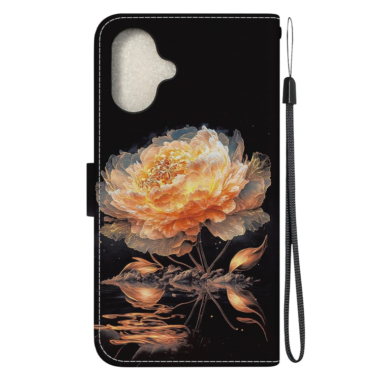 For iPhone 16 Crystal Texture Colored Drawing Leather Phone Case