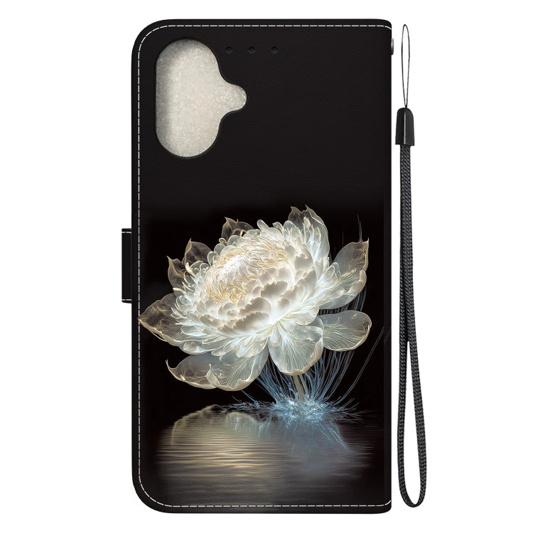 For iPhone 16 Crystal Texture Colored Drawing Leather Phone Case