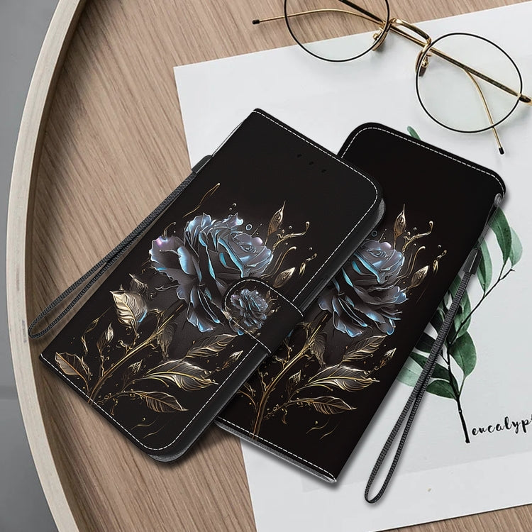 For iPhone 16 Crystal Texture Colored Drawing Leather Phone Case