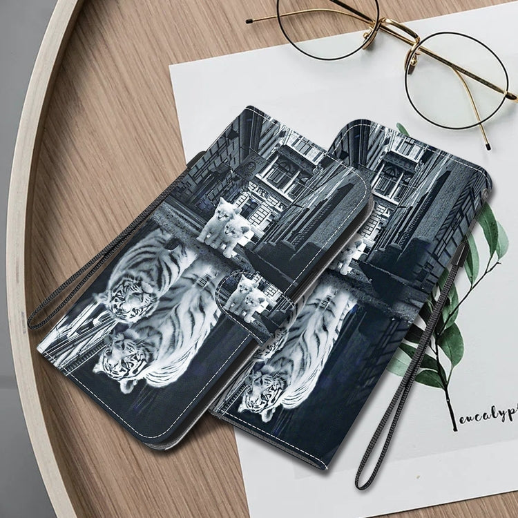 For iPhone 16 Crystal Texture Colored Drawing Leather Phone Case