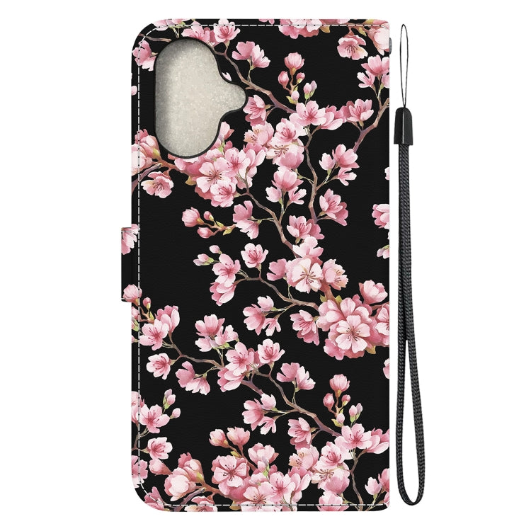 For iPhone 16 Crystal Texture Colored Drawing Leather Phone Case