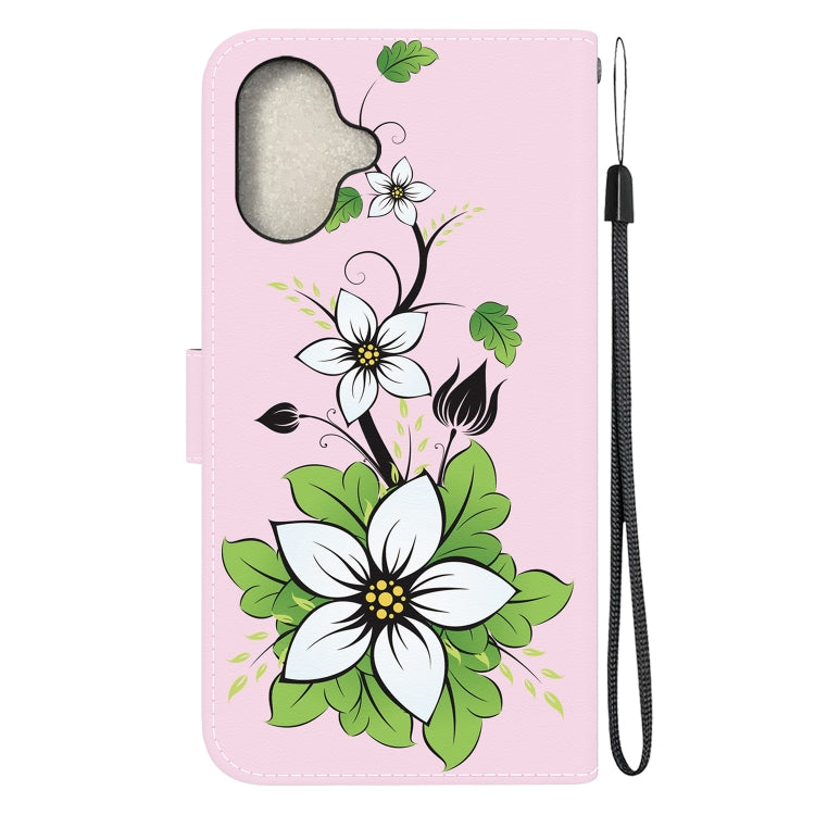 For iPhone 16 Crystal Texture Colored Drawing Leather Phone Case