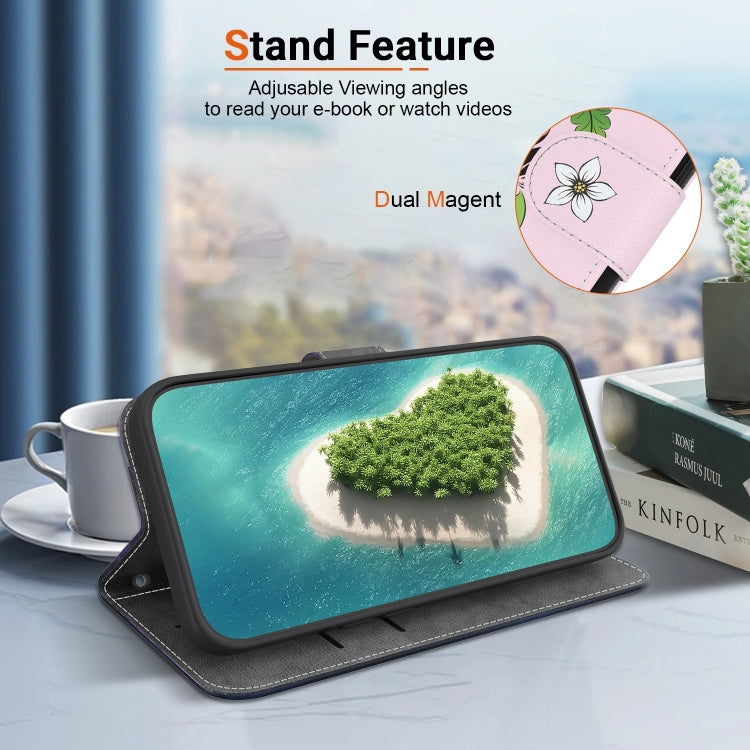For iPhone 16 Crystal Texture Colored Drawing Leather Phone Case