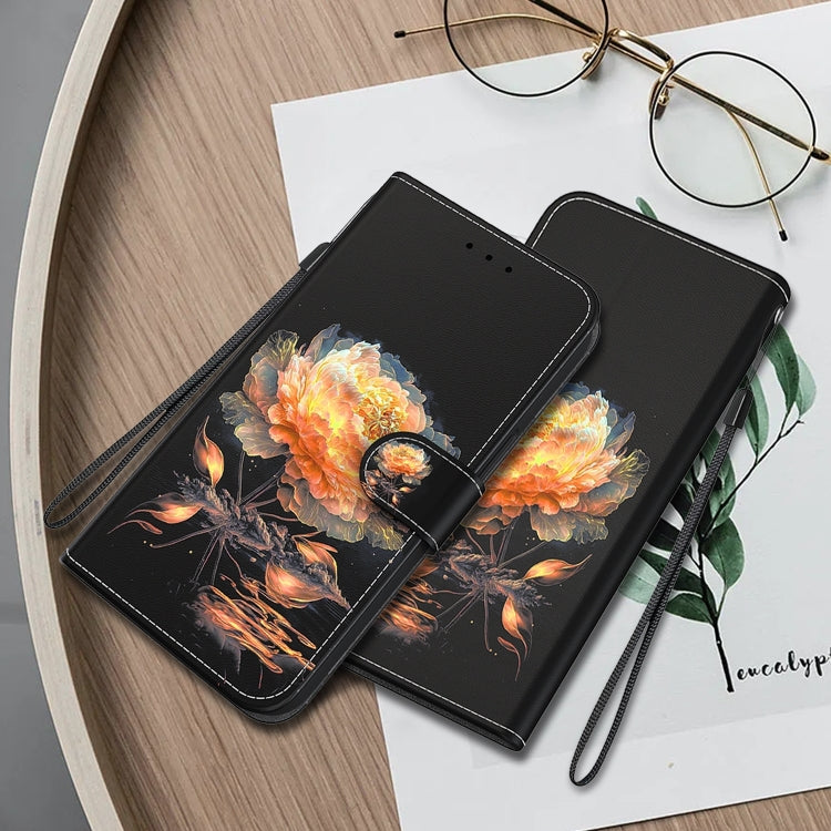 For iPhone 16 Plus Crystal Texture Colored Drawing Leather Phone Case