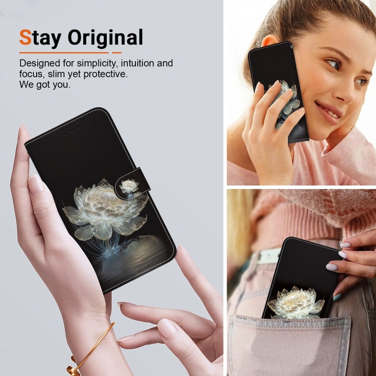 For iPhone 16 Plus Crystal Texture Colored Drawing Leather Phone Case