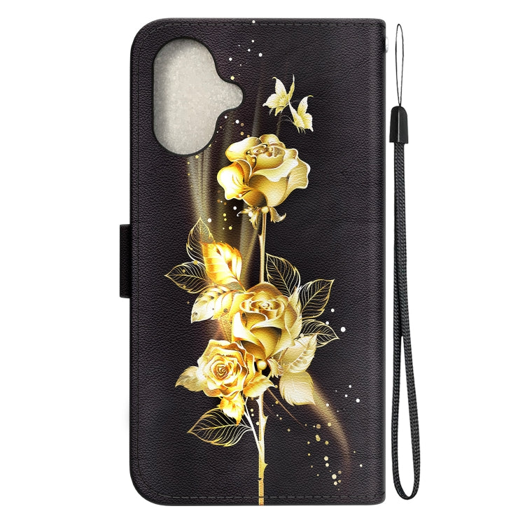 For iPhone 16 Plus Crystal Texture Colored Drawing Leather Phone Case