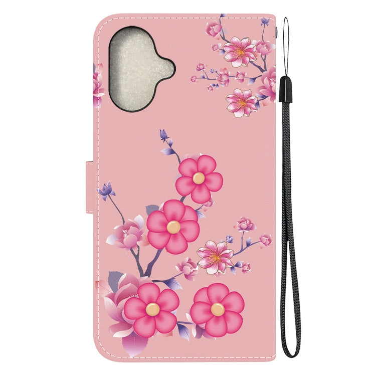 For iPhone 16 Plus Crystal Texture Colored Drawing Leather Phone Case