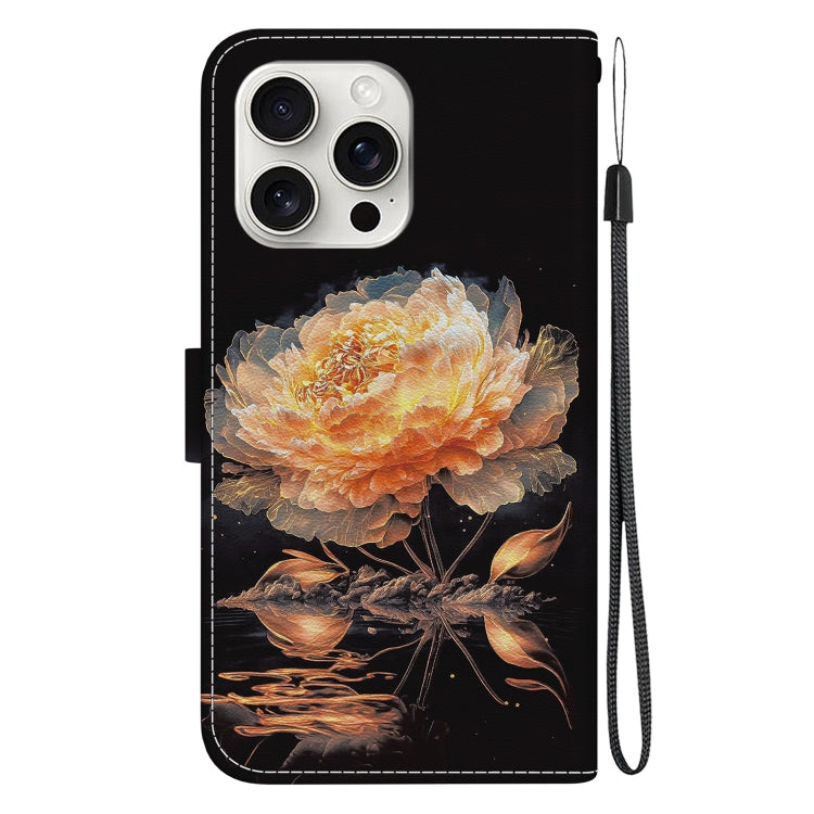 For iPhone 16 Pro Crystal Texture Colored Drawing Leather Phone Case