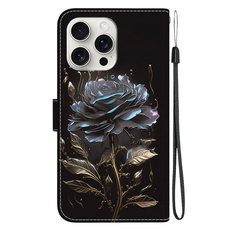 For iPhone 16 Pro Crystal Texture Colored Drawing Leather Phone Case