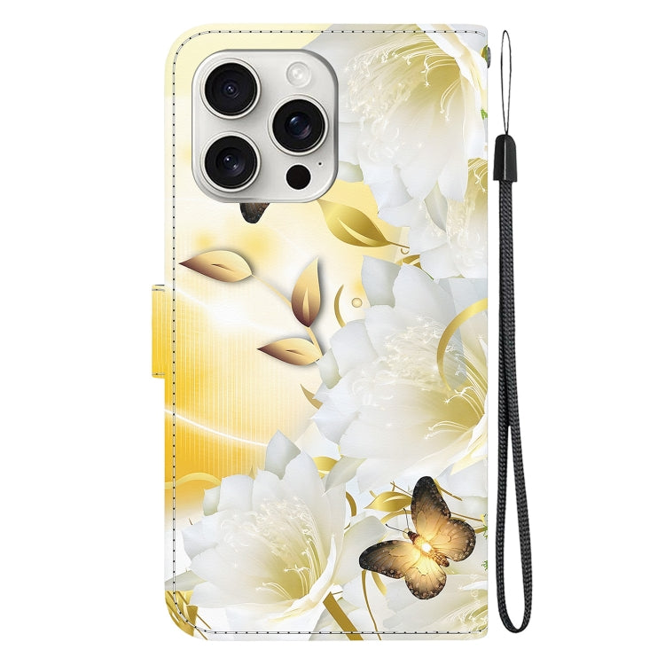 For iPhone 16 Pro Crystal Texture Colored Drawing Leather Phone Case
