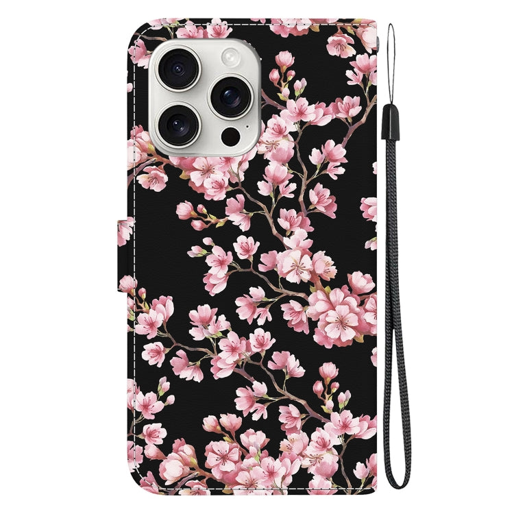 For iPhone 16 Pro Crystal Texture Colored Drawing Leather Phone Case