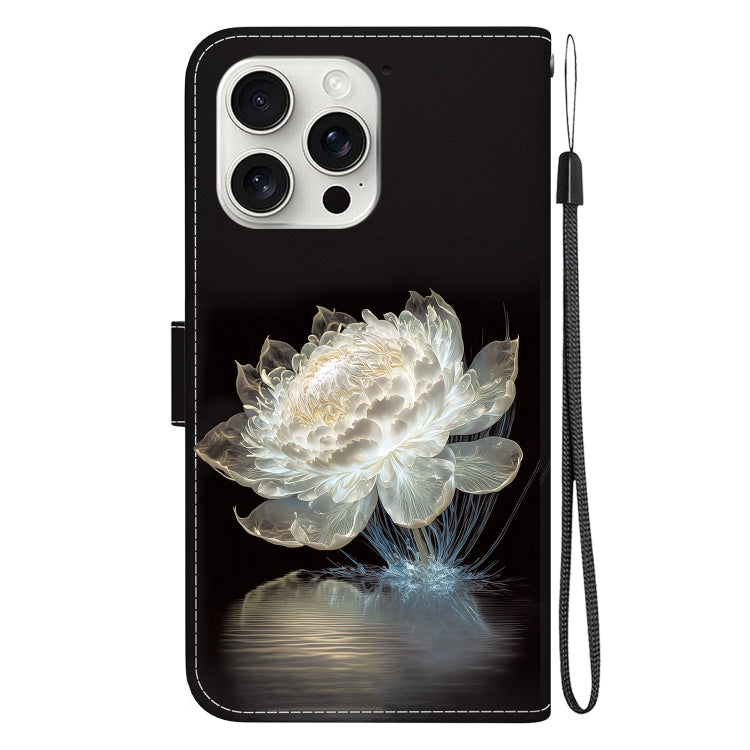 For iPhone 16 Pro Max Crystal Texture Colored Drawing Leather Phone Case