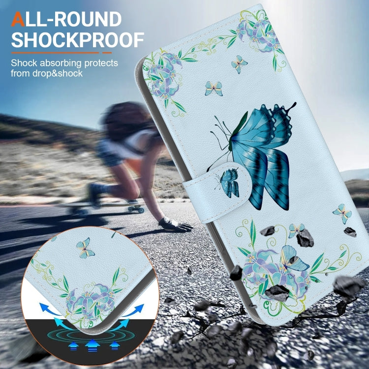 For iPhone 16 Pro Max Crystal Texture Colored Drawing Leather Phone Case