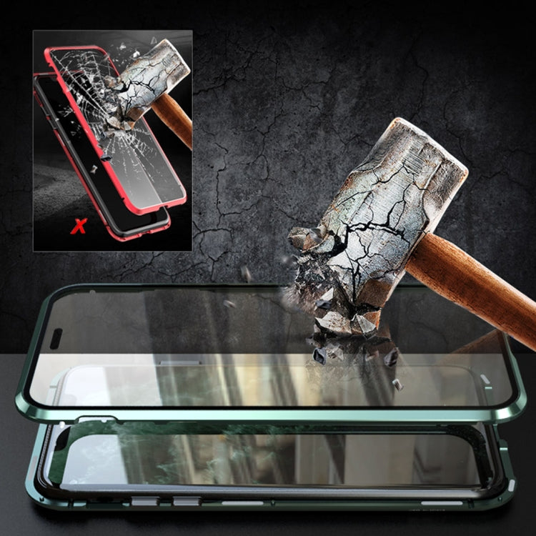 For iPhone 11 Pro Max Shockproof Magnetic Attraction Leather Backboard + Tempered Glass Protective Case