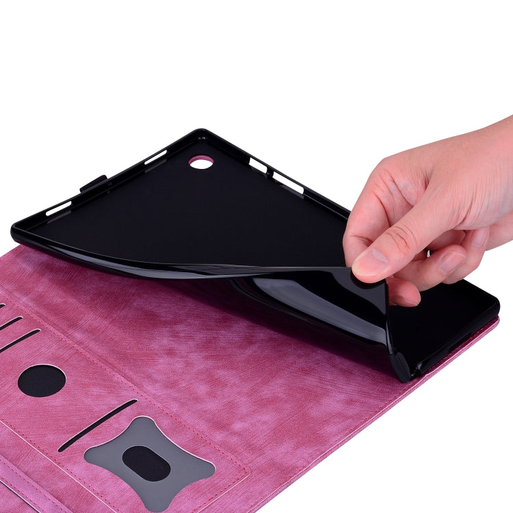For Lenovo Tab K11 Plus / M11 Plus Cartoon Sakura Cat Embossed Leather Tablet Case
