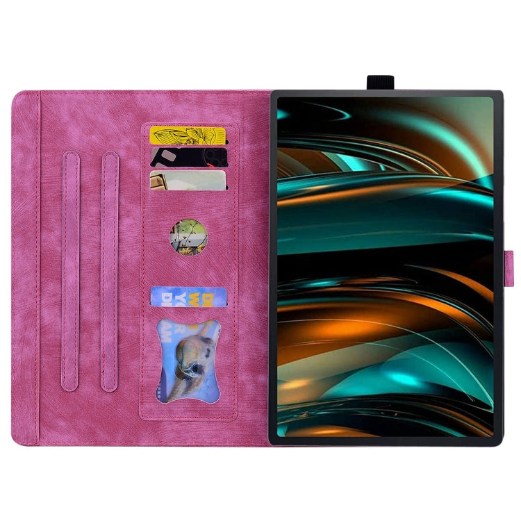 For Lenovo Xiaoxin Pad Pro 12.7 2025 Cartoon Sakura Cat Embossed Leather Tablet Case