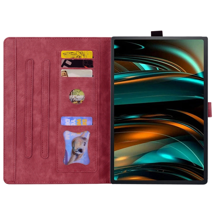 For Lenovo Xiaoxin Pad Pro 12.7 2025 Cartoon Sakura Cat Embossed Leather Tablet Case