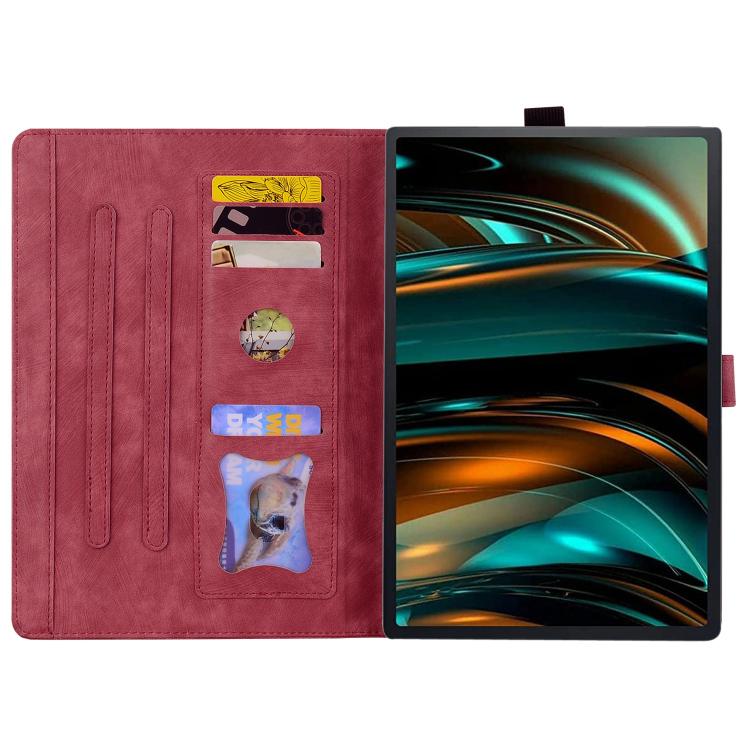 For Lenovo Xiaoxin Pad 11 2025 Cartoon Sakura Cat Embossed Leather Tablet Case
