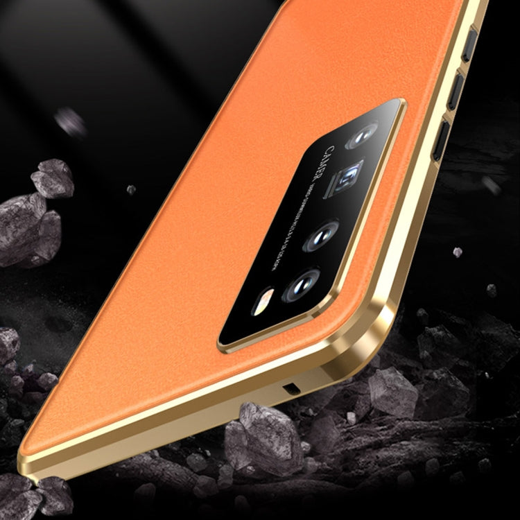 For Huawei nova 7 5G Shockproof Magnetic Attraction Leather Backboard + Tempered Glass Protective Case with Camera Lens Protector Cover