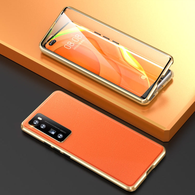 For Huawei nova 7 Pro 5G Shockproof Magnetic Attraction Leather Backboard + Tempered Glass Protective Case with Camera Lens Protector Cover