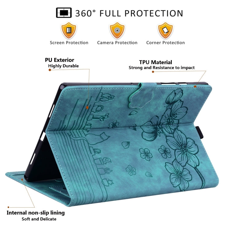 For Xiaomi Redmi Pad 2 Pro / Pro 12.1 Cartoon Sakura Cat Embossed Leather Tablet Case