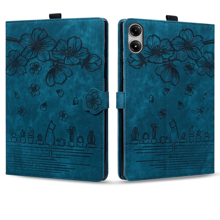 For Xiaomi Redmi Pad 2 Pro / Pro 12.1 Cartoon Sakura Cat Embossed Leather Tablet Case