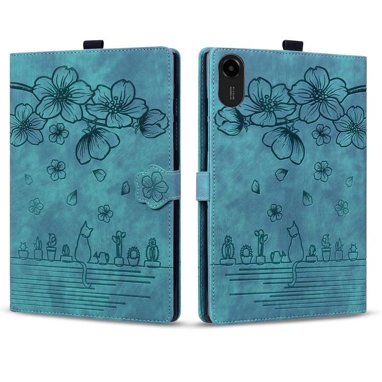 For Xiaomi Redmi Pad 2 Cartoon Sakura Cat Embossed Leather Tablet Case