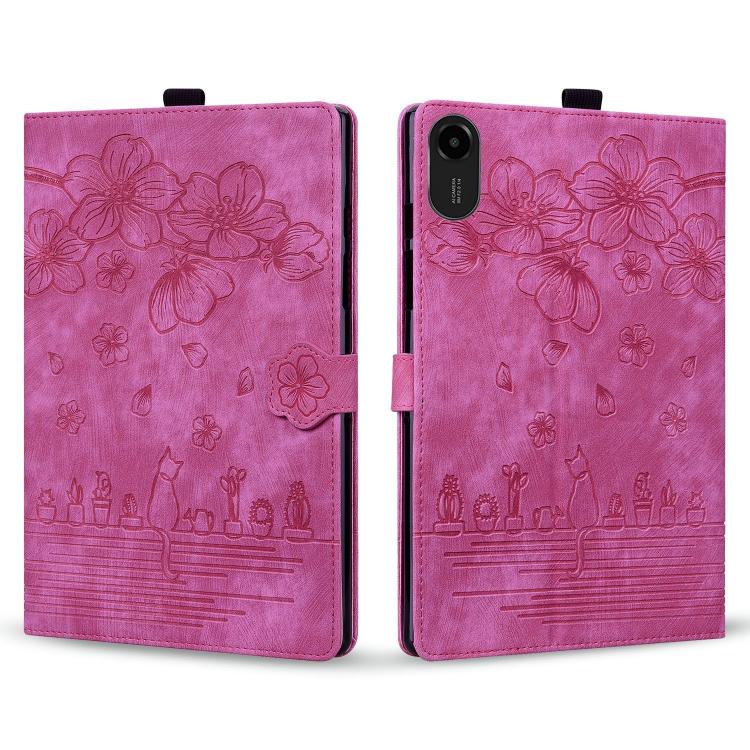 For Xiaomi Redmi Pad 2 Cartoon Sakura Cat Embossed Leather Tablet Case