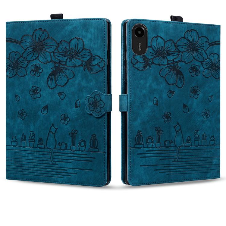 For Xiaomi Redmi Pad 2 Cartoon Sakura Cat Embossed Leather Tablet Case